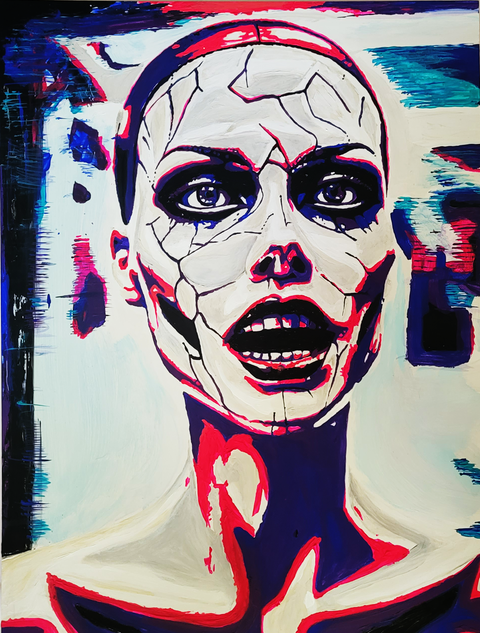 Vibrant Crime Arts CrackedOriginal Acrylic PaintingVibrant Crime Arts