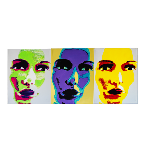 Vibrant Crime Arts pop art faces, 16" x 20", 3/4" depth (3)PaintingVibrant Crime Arts