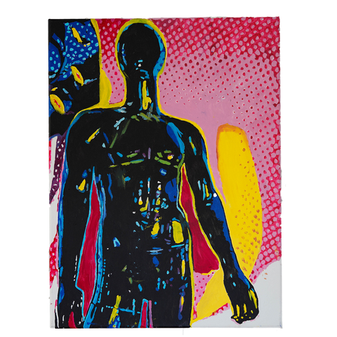 Vibrant Crime Arts pop-art mannequin man, 18" x 24", 3/4" depthPaintingVibrant Crime Arts