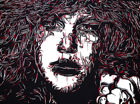Vibrant Crime Arts rage, 36" x 48", 3/4" depth, acrylic on canvasPaintingVibrant Crime Arts