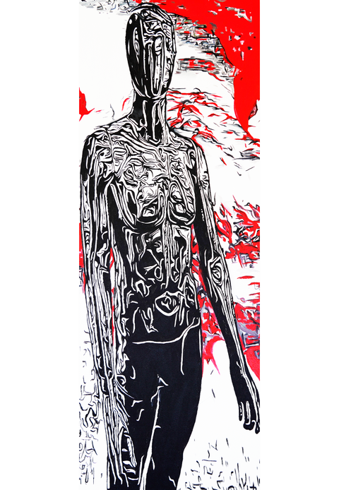Vibrant Crime Arts Dystopain Disconnection 40 x 14 1/2 depthPaintingVibrant Crime Arts