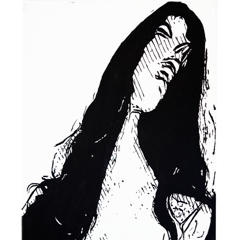Vibrant Crime Arts silver lady minimalist, 18" x 24", 3/4" depth, acrylic on camvasPaintingVibrant Crime Arts