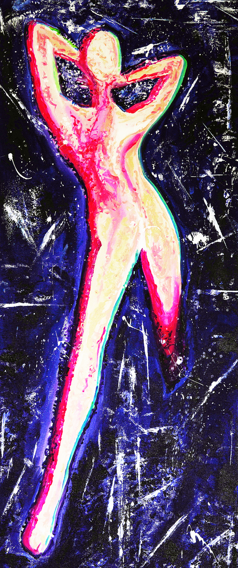 Vibrant Crime Arts Cosmic Pink DistortionOriginal Acrylic PaintingVibrant Crime Arts