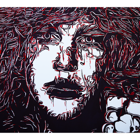 Vibrant Crime Arts CrimsonOriginal Acrylic PaintingVibrant Crime Arts