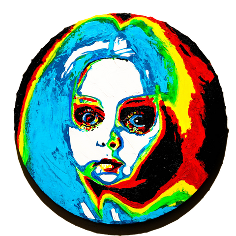 Vibrant Crime Arts Destination DollOriginal Acrylic PaintingVibrant Crime Arts