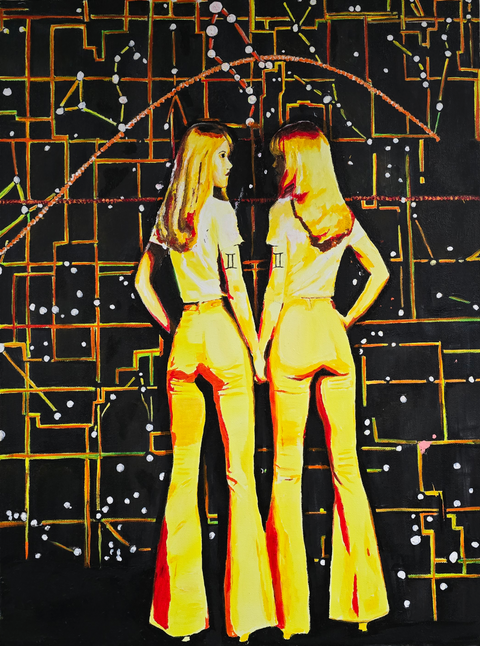 Vibrant Crime Arts GeminiOriginal Acrylic PaintingVibrant Crime Arts