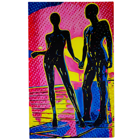 The Neighbors, 48" x 30" x 1.5", Acrylic on Canvas