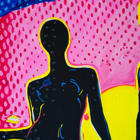 Vibrant Crime Arts The Faceless Neighbors 48" x 30" x 1 1/2", acrylic on canvasPaintingVibrant Crime Arts