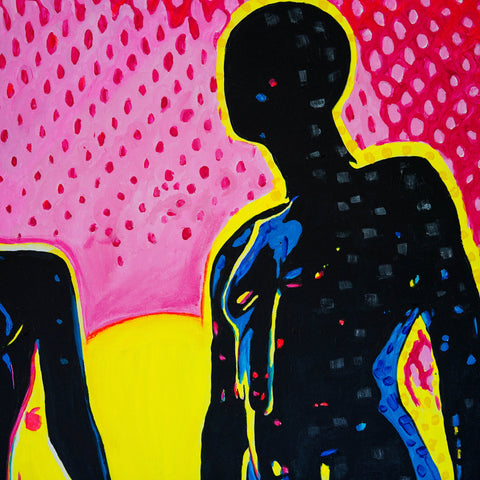 Vibrant Crime Arts The Faceless Neighbors 48" x 30" x 1 1/2", acrylic on canvasPaintingVibrant Crime Arts