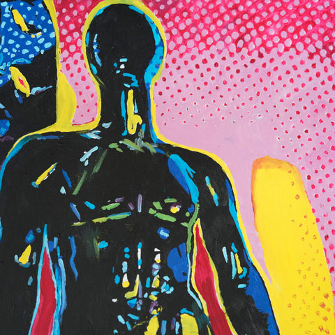 Vibrant Crime Arts pop-art mannequin man, 18" x 24", 3/4" depthPaintingVibrant Crime Arts