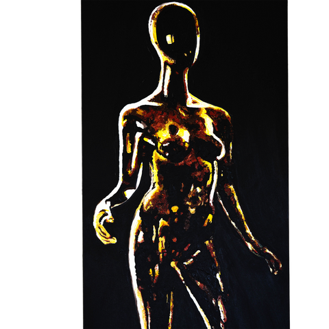 Vibrant Crime Arts gold woman, 48" x 18", 1 1/2" depthPaintingVibrant Crime Arts
