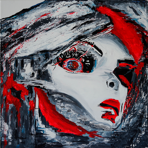 Vibrant Crime Arts rage baby doll, 18" x 18", 2" depthPaintingVibrant Crime Arts