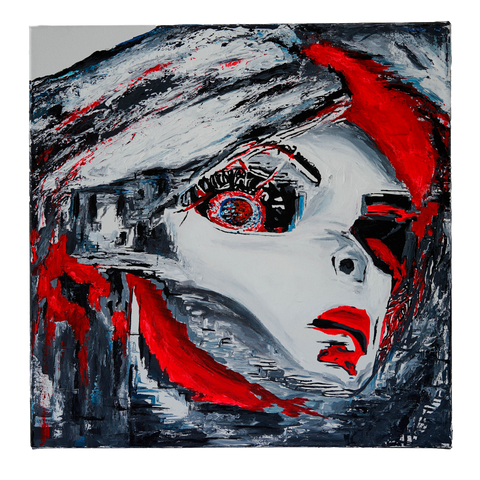 Vibrant Crime Arts rage baby doll, 18" x 18", 2" depthPaintingVibrant Crime Arts