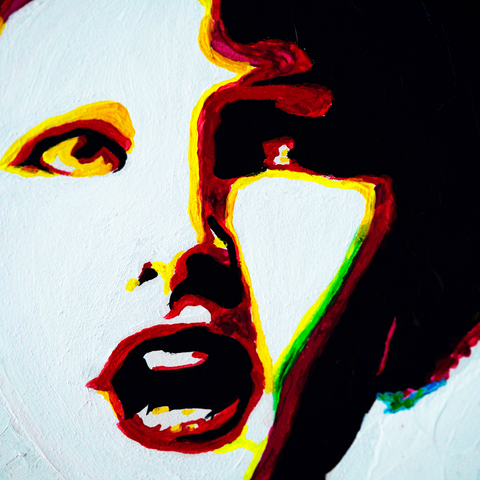 Vibrant Crime Arts Muted Wail PopOriginal Acrylic PaintingVibrant Crime Arts