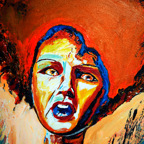 Vibrant Crime Arts Muted WailOriginal Acrylic PaintingVibrant Crime Arts