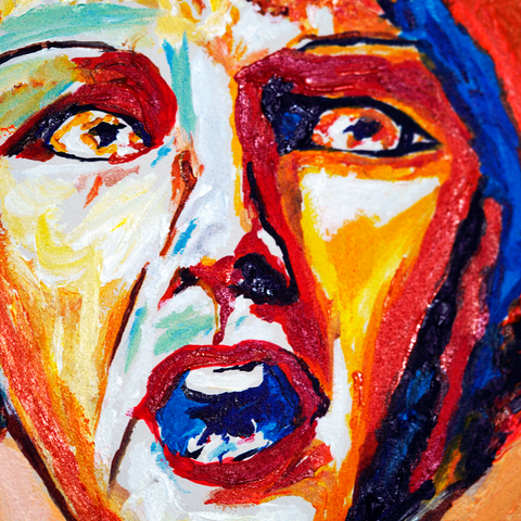 Vibrant Crime Arts Muted WailOriginal Acrylic PaintingVibrant Crime Arts