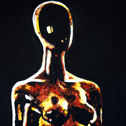 Vibrant Crime Arts gold woman, 48" x 18", 1 1/2" depthPaintingVibrant Crime Arts