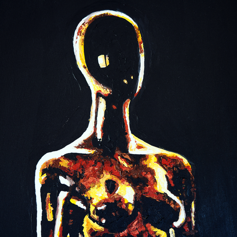 Vibrant Crime Arts gold woman, 48" x 18", 1 1/2" depthPaintingVibrant Crime Arts