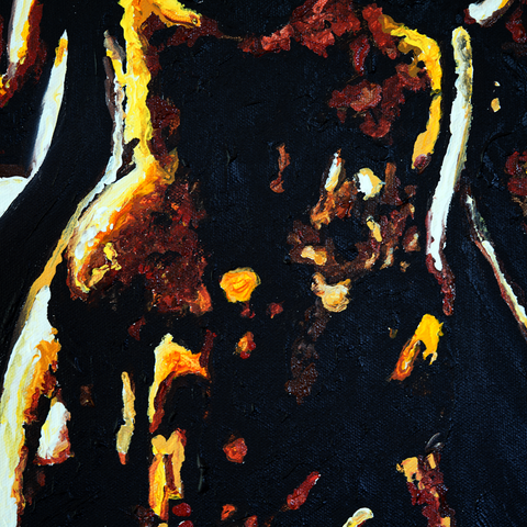 Vibrant Crime Arts gold woman, 48" x 18", 1 1/2" depthPaintingVibrant Crime Arts