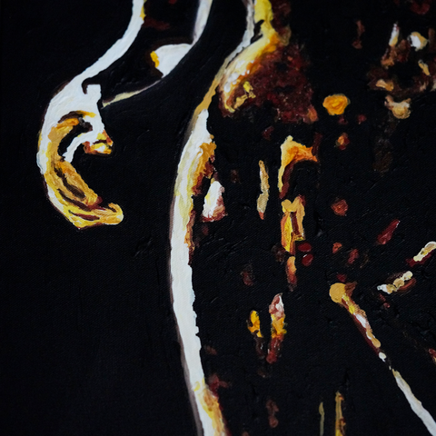 Vibrant Crime Arts gold woman, 48" x 18", 1 1/2" depthPaintingVibrant Crime Arts
