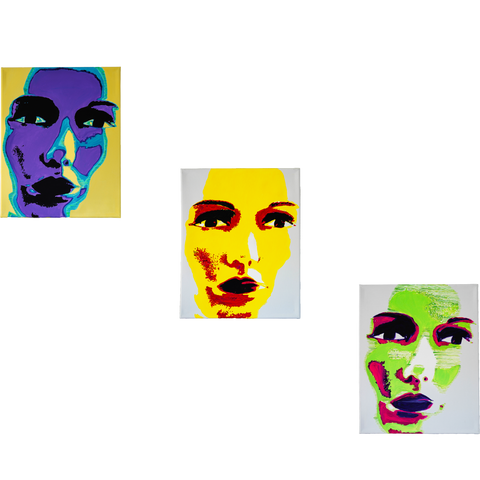 Vibrant Crime Arts pop art faces, 16" x 20", 3/4" depth (3)PaintingVibrant Crime Arts